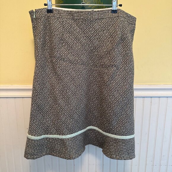 Gap plus size vintage y2k tweed skirt tan blue accent wool blend 16 - Picture 7 of 7